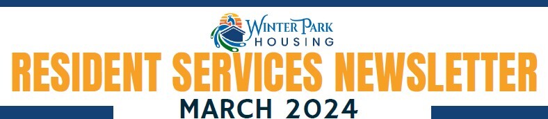 March 2024 Resident Services Newsletter Header.